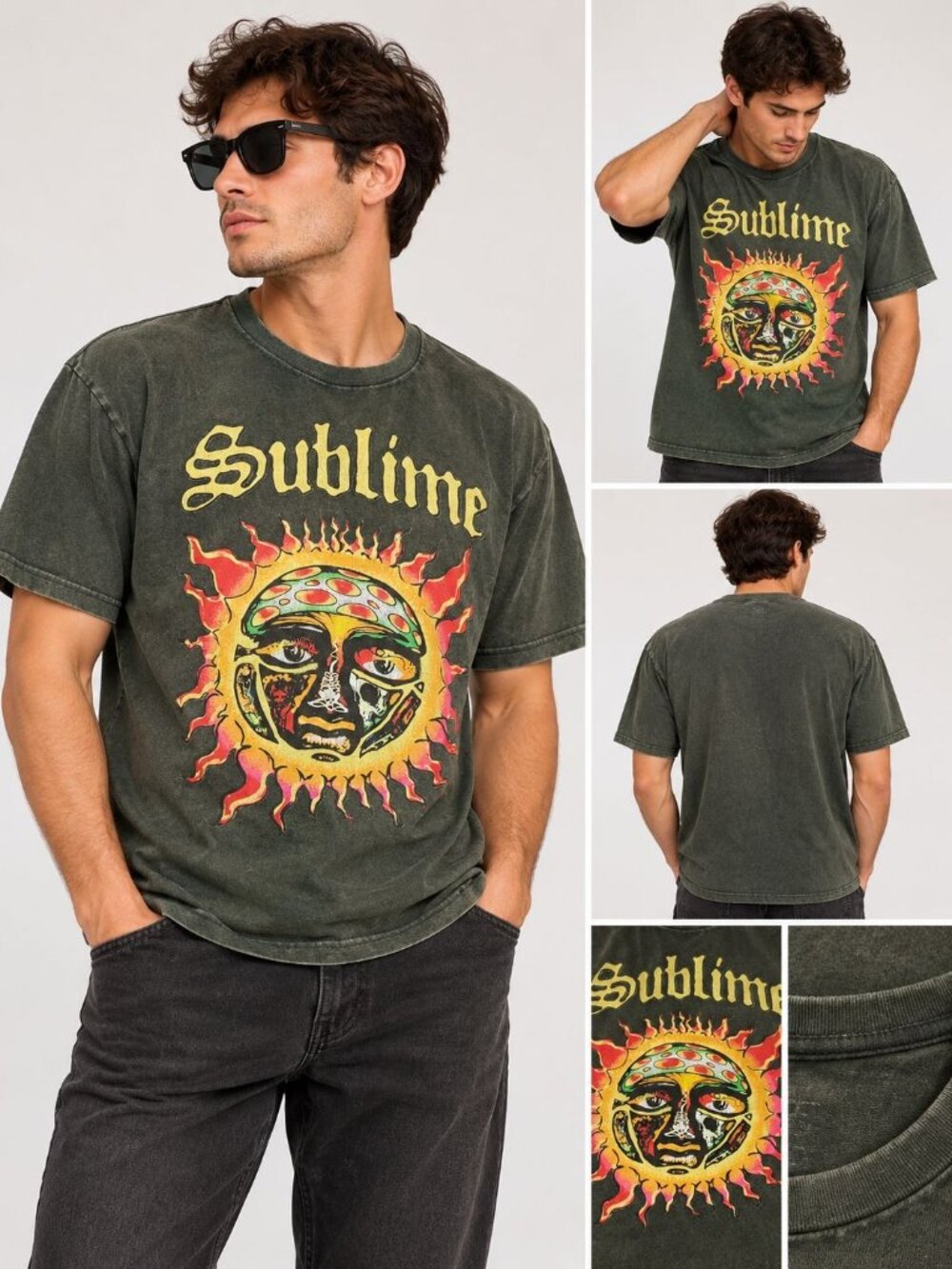 Sublime Green Band T-shirt Tagless Size L Music Rocker 90s Casual Y2K Grunge